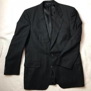 Burberry 100% WOOL black Blazer 40R Pinstripe